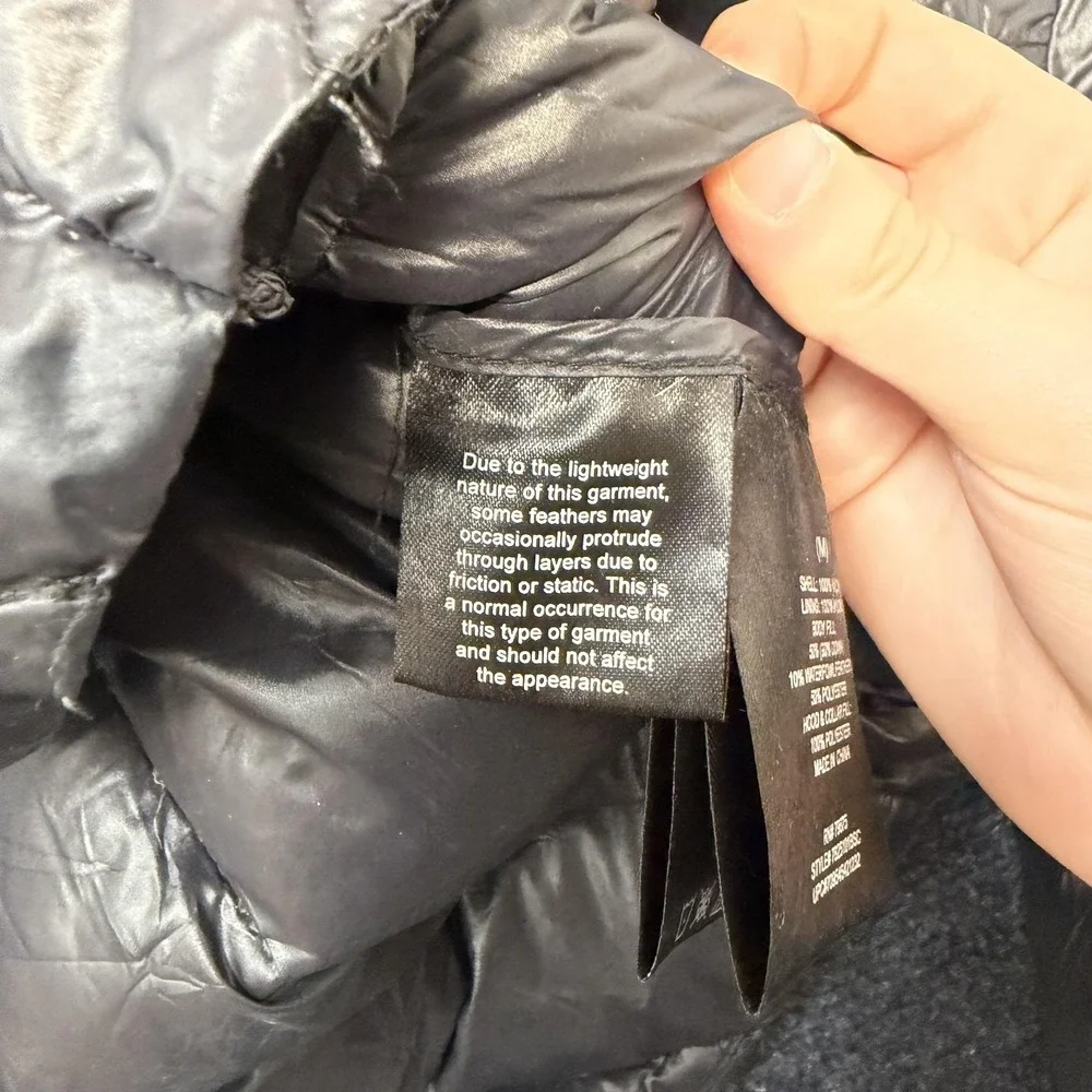 London Fog Jacket Womens Medium Black Lightweight Packable Down Puffer Quilted